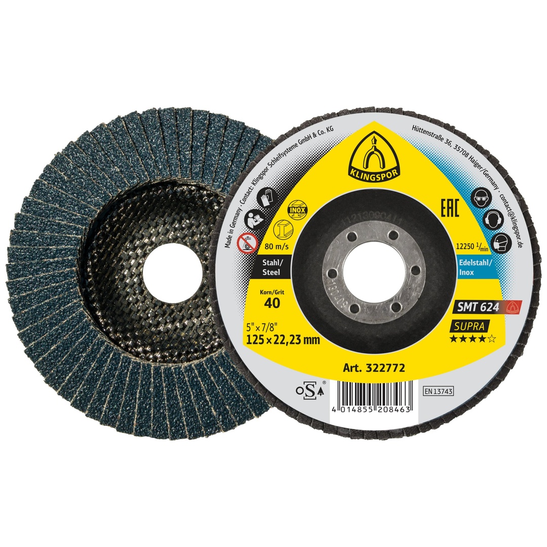 Klingspor SMT 624 Schleifmopteller, 100 x 16 mm Korn 36 gewölbt