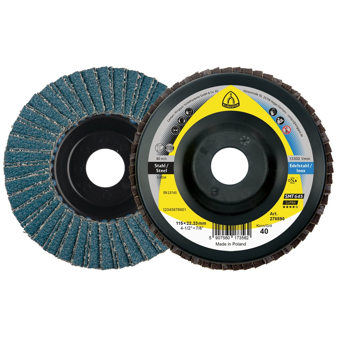 Klingspor SMT 645 Schleifmopteller, 115 x 22,23 mm Korn 60 gerade