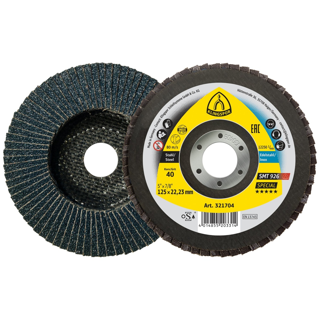 Klingspor SMT 926 Schleifmopteller, 180 x 22,23 mm Korn 40 gewölbt