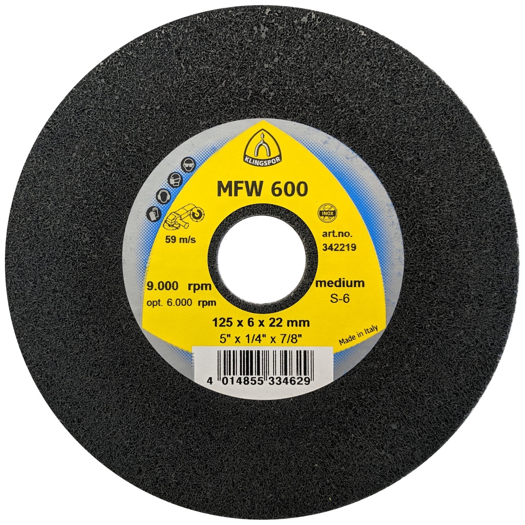 Klingspor MFW 600 UNITIZED WHEEL Kompaktscheiben, 125 x 6 x 22 mm Medium Siliziumkarbid