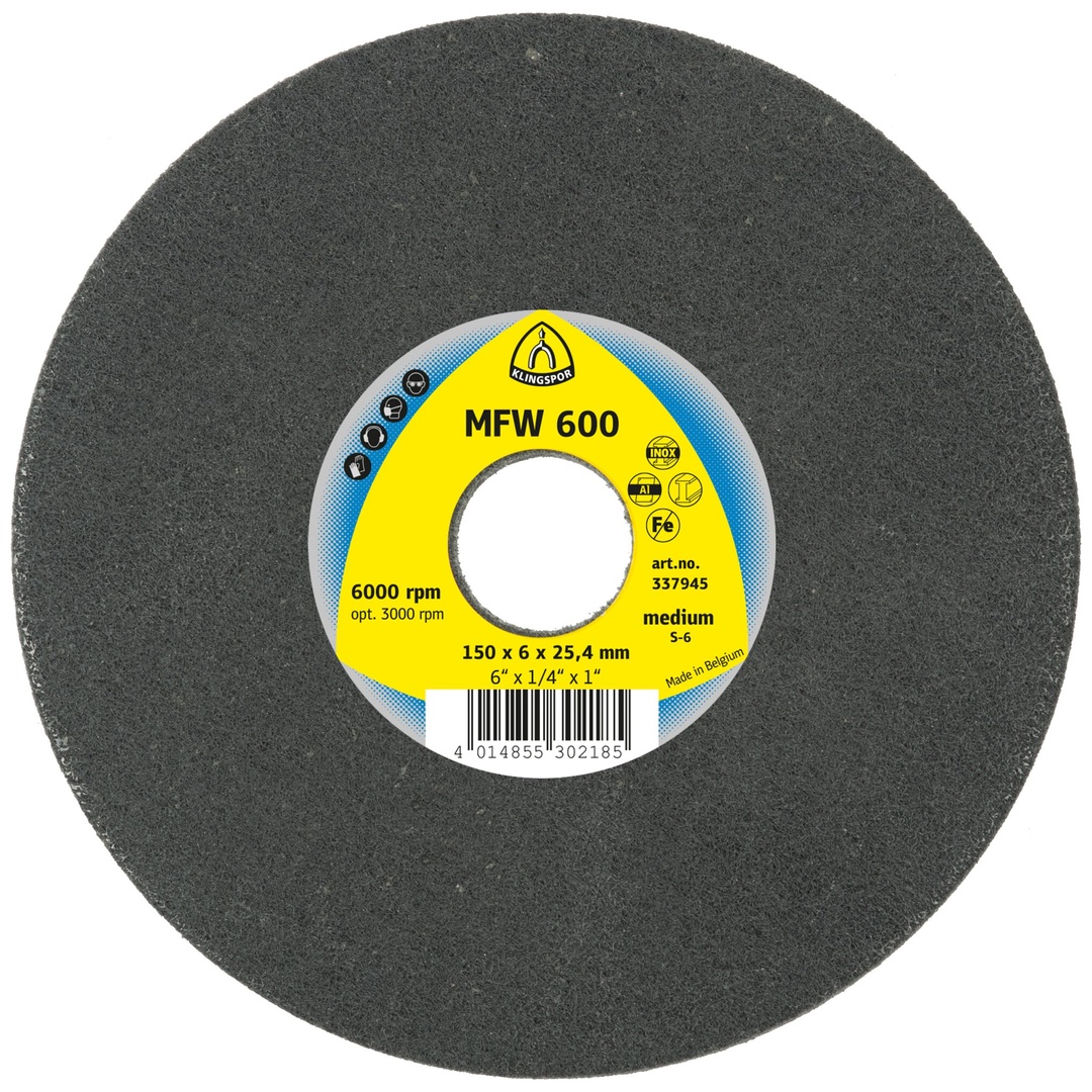 Klingspor MFW 600 UNITIZED WHEEL Kompaktscheiben, 125 x 6 x 22 mm Fine Siliziumkarbid
