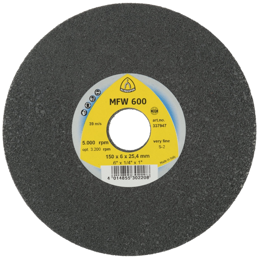 Klingspor MFW 600 UNITIZED WHEEL Kompaktscheiben, 150 x 6 x 25,4 mm Very Fine Siliziumkarbid