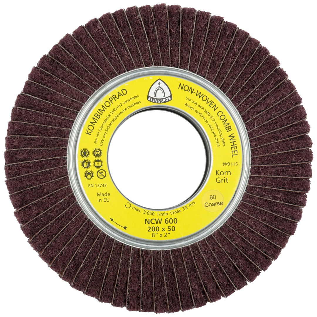 Klingspor NCW 600 Vliesmopräder Kombination, 200 x 50 x 68,2 mm Korn 150 Medium