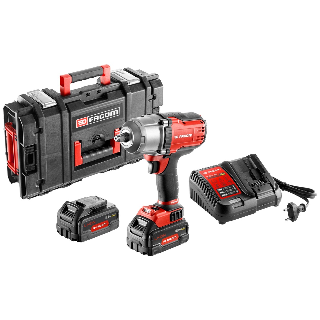 FACOM Akku-Schlagschrauber-Set 18 V, incl. 2x Akku 5 Ah, Ladegerät, Box