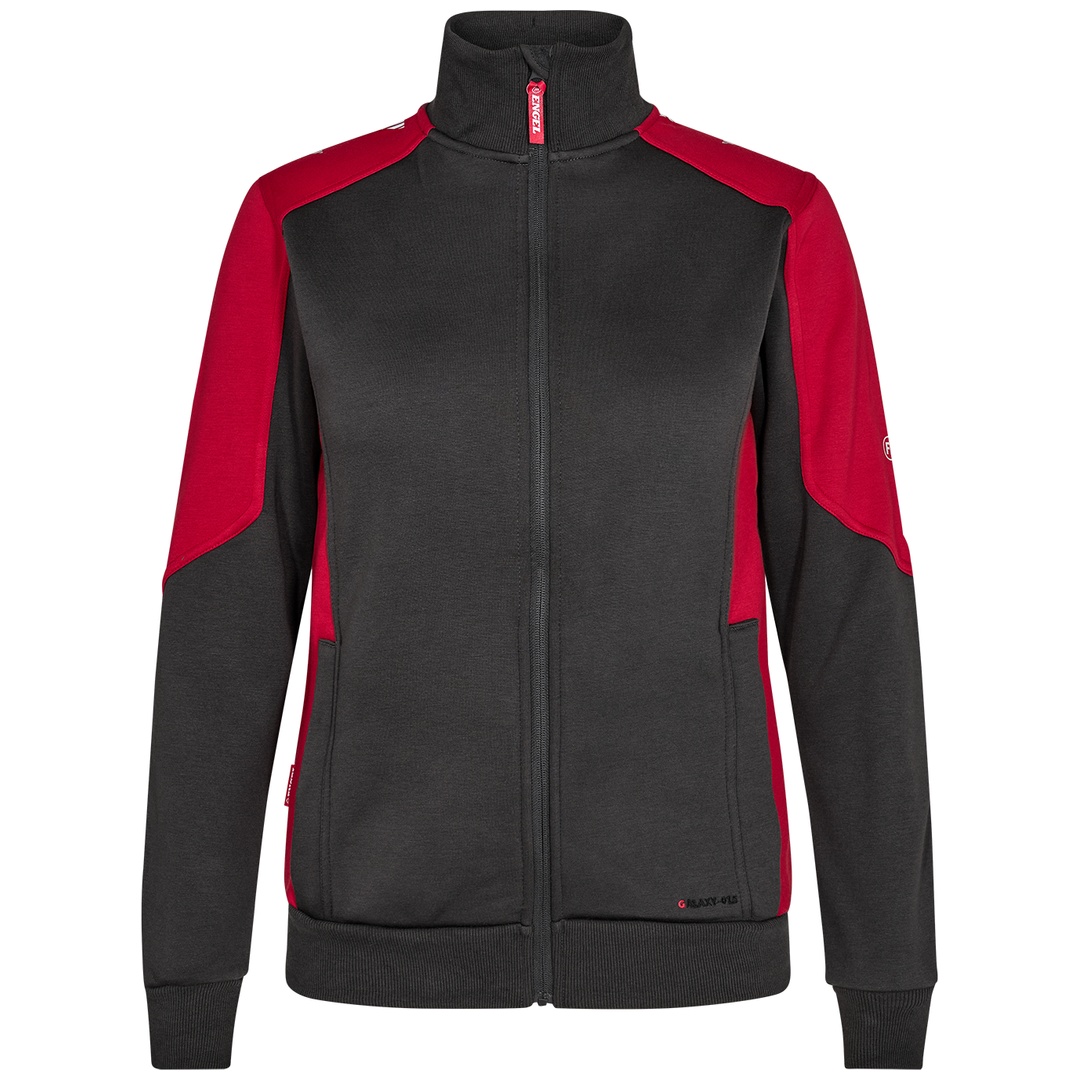 ENGEL Damen Sweatjacke Cardigan Galaxy 8825-233-79757 Gr. XS anthrazit/rot
