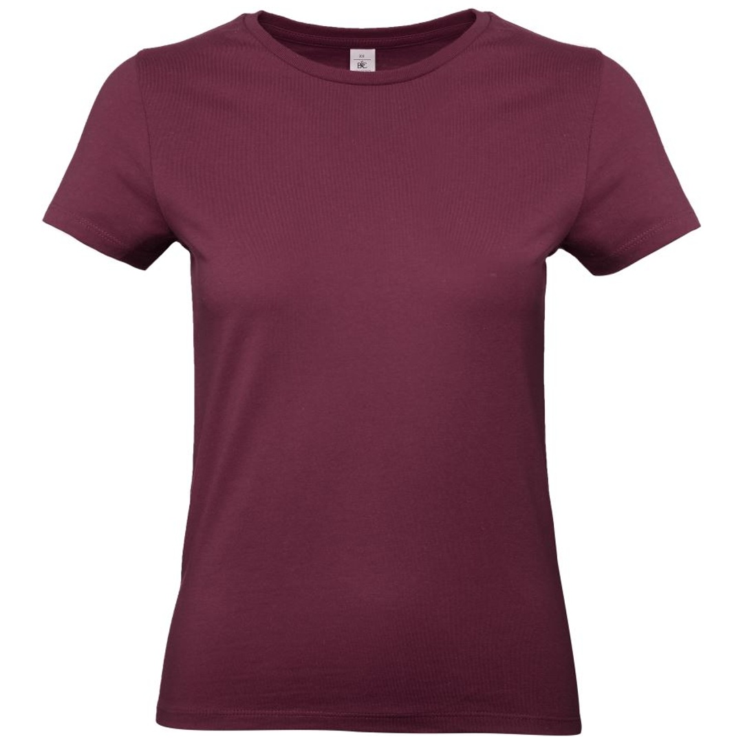 B&C Schweres T-Shirt Damen 01.004T Gr. 2XL burgundy