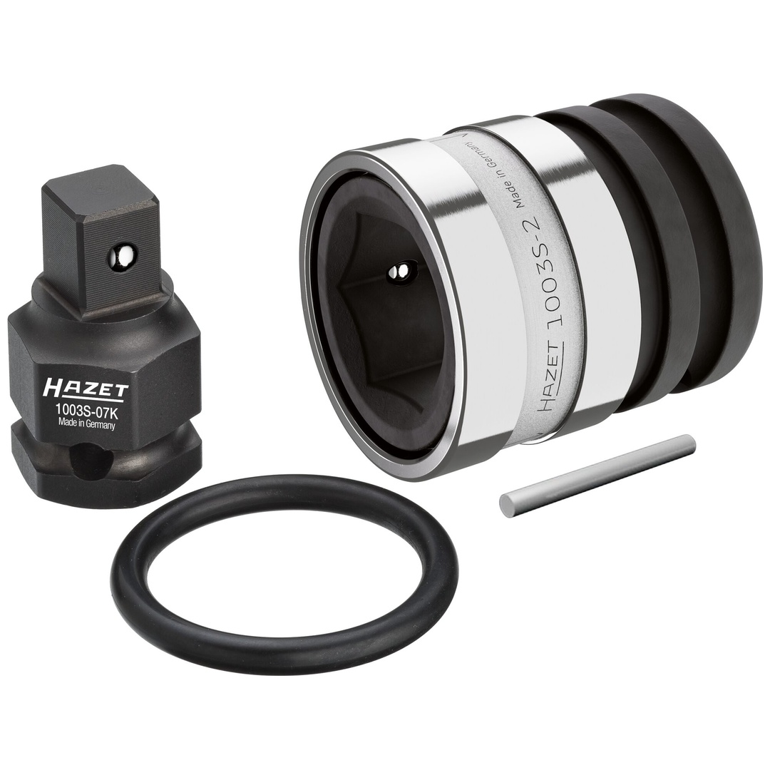 Hazet Schlag-Maschinenschrauber Schnellwechseladapter Satz 1003S-7/4, 24 mm Außen-Sechskant, 1/2 (12,5 mm) Vierkant massiv