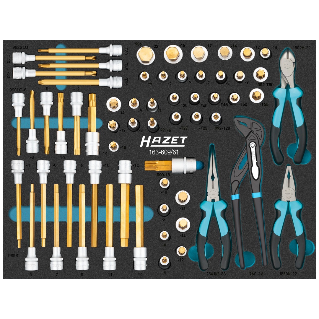 Hazet Schraubendreher-Steckschlüsseleinsatz Satz 1/2 (12,5 mm) Vierkant hohl, Innen TX Profil, Innen Sechskant Profil, Innen Vielzahn Profil XZN, Inn