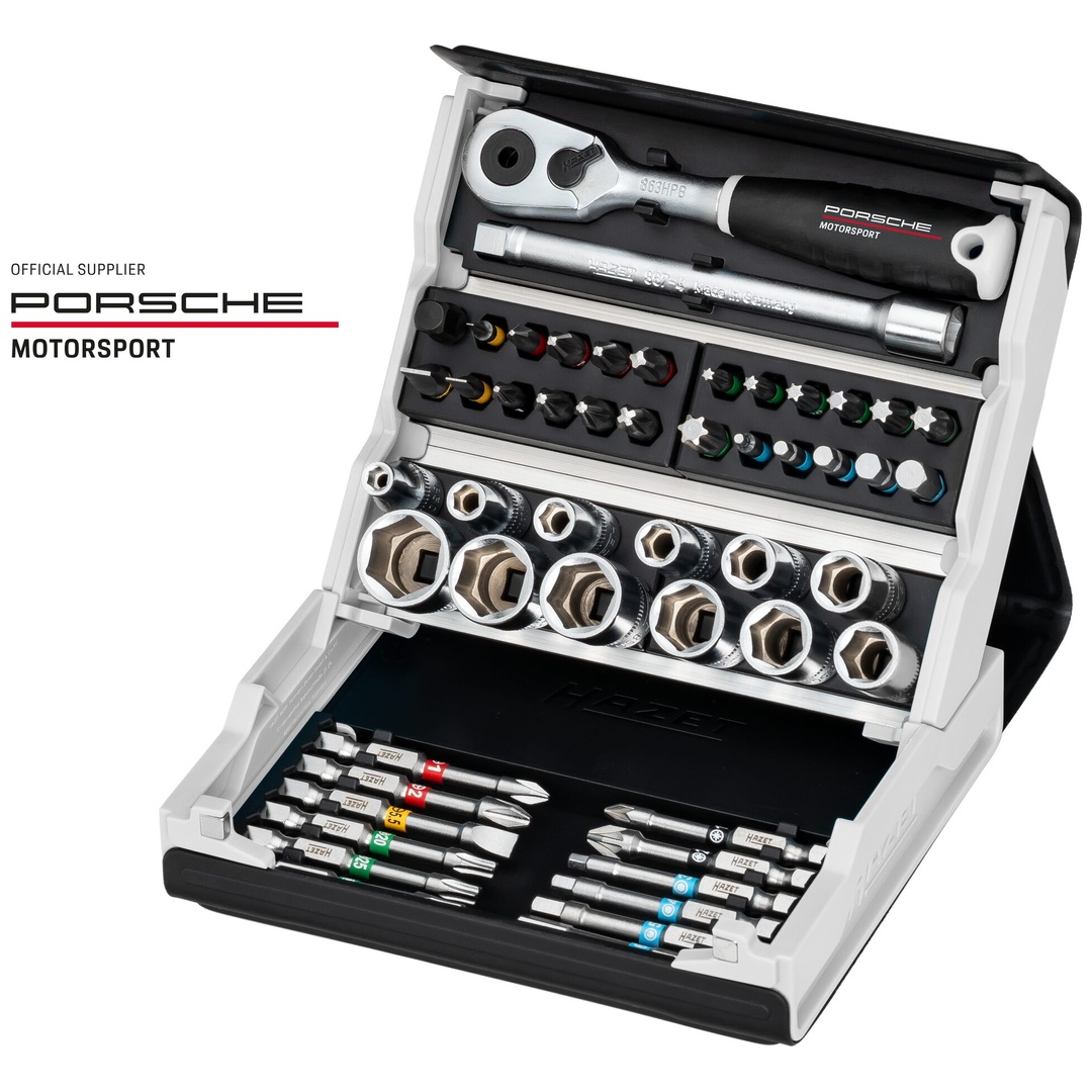 Hazet SmartCase Steckschlüssel Satz 2200SC-2-PD, 1/4 (6,3 mm) Sechskant massiv, 1/4 (6,3 mm) Vierkant hohl, Außen Doppelsechskant-Tractionsprofil, S