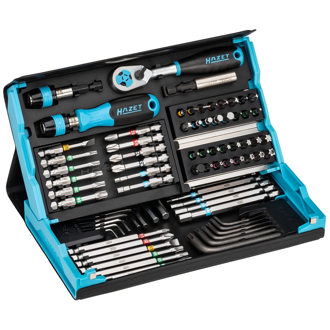 Hazet SmartCase Bit Satz 1/4 (6,3 mm) Sechskant massiv, Schlitz Profil, Kreuzschlitz Profil PH, Pozidriv Profil PZ, Innen Sechskant Profil, Innen TX