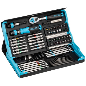 Hazet SmartCase Bit Satz 1/4" (6,3 mm) Sechskant massiv, Schlitz Profil, Kreuzschlitz Profil PH, Pozidriv Profil PZ, Innen Sechskant Profil, Innen TX