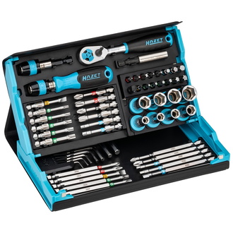 Hazet SmartCase Steckschlüssel Satz 1/4" (6,3 mm) Sechskant massiv, 1/4" (6,3 mm) Vierkant hohl, Schlitz Profil, Kreuzschlitz Profil PH, Pozidriv Prof