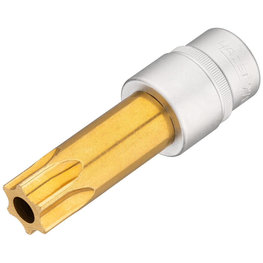 Hazet Nockenwellen-Versteller Schraubendreher-Einsatz, mit Bohrung 2788-T100H, 1/2 (12,5 mm) Vierkant hohl, Tamper Resistant TX Profil, SW T100H