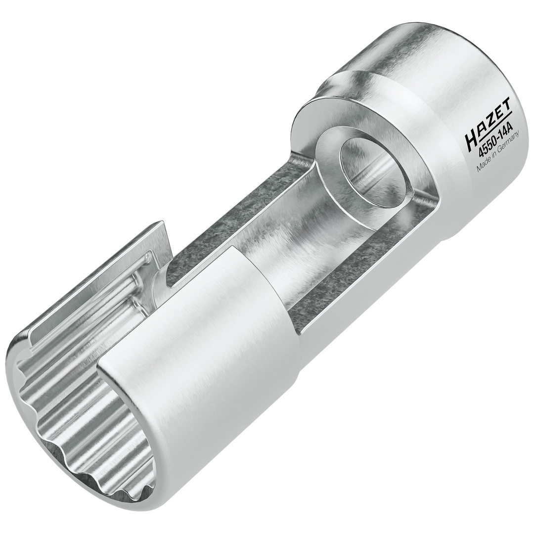 Hazet Einspritzleitungsschlüssel 3/8 (10 mm) Vierkant hohl, Außen Doppelsechskant Profil, SW 14 mm