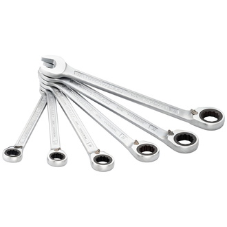 Hazet Knarren Ring-Maulschlüssel Satz 606/6-1, Außen Doppelsechskant-Tractionsprofil, 6-tlg., 21 - 32