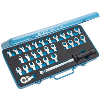 Hazet Drehmomentwerkzeug Satz 9 x 12 mm Einsteck-Vierkant hohl, 29-tlg., 7 - 17