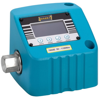 Hazet Drehmoment-Prüfgerät, elektronisch, 50 - 1100 Nm 7902E, Drehmomentbereich: 50 - 1100 Nm, 27 mm Außen-Sechskant, (LxBxH) 160 x 120 x 132,5 mm