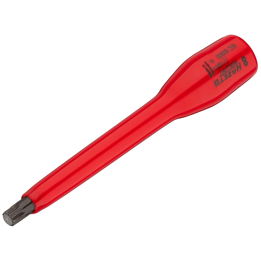 Hazet Schraubendreher-Steckschlüsseleinsatz, schutzisoliert 3/8 (10 mm) Vierkant hohl, Innen Vielzahn Profil XZN, SW M8