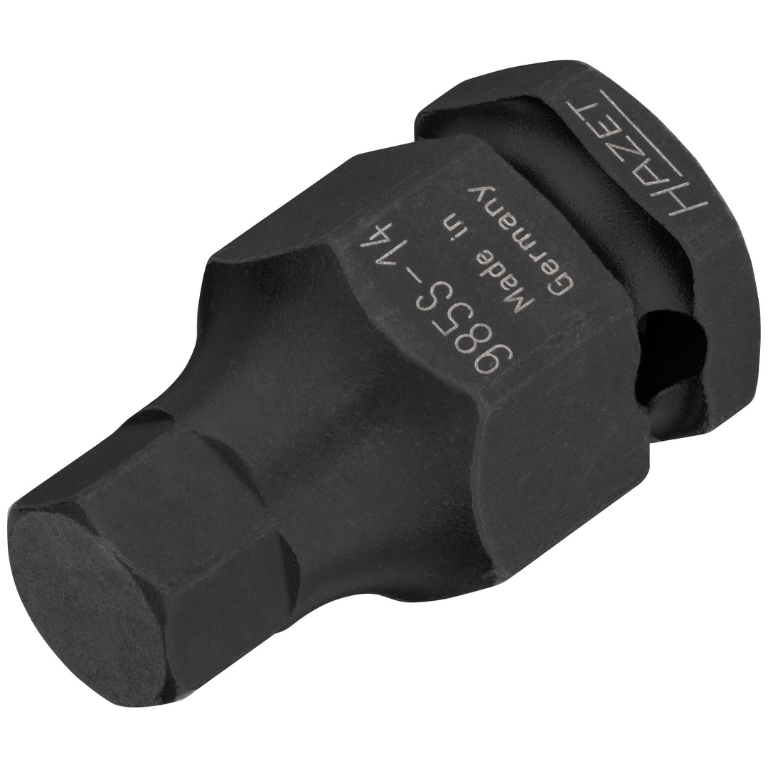 Hazet Schlag-Maschinenschrauber Schraubendreher-Steckschlüsseleinsatz 985S-14, 1/2 (12,5 mm) Vierkant hohl, 24 mm Außen-Sechskant, Innen Sechskant Pr