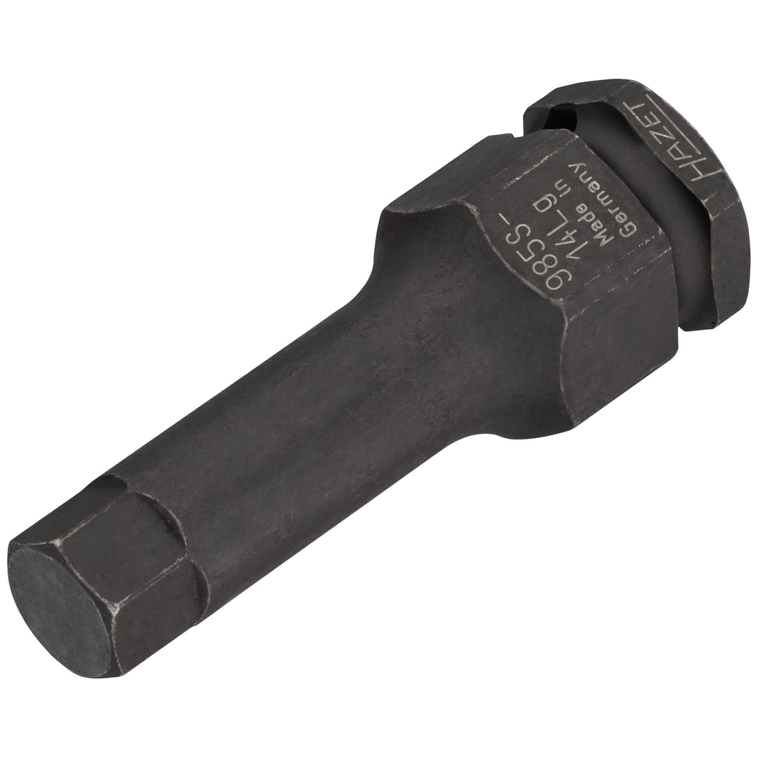 Hazet Schlag-Maschinenschrauber Schraubendreher-Steckschlüsseleinsatz 985S-14LG, 1/2 (12,5 mm) Vierkant hohl, 24 mm Außen-Sechskant, Innen Sechskant