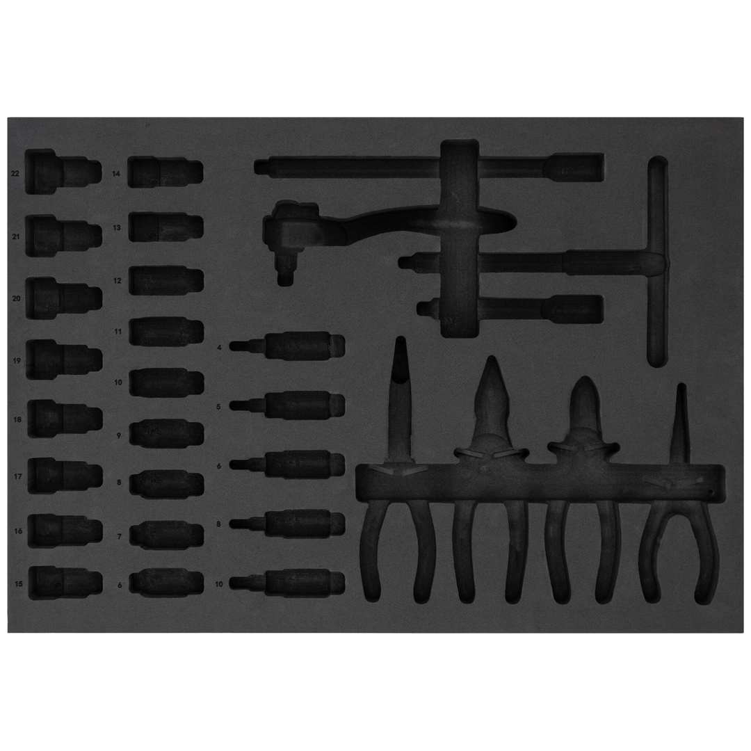 VIGOR Weichschaumeinlage, leer, V2024-L, (LxBxH) 563 x 393 x 35 mm