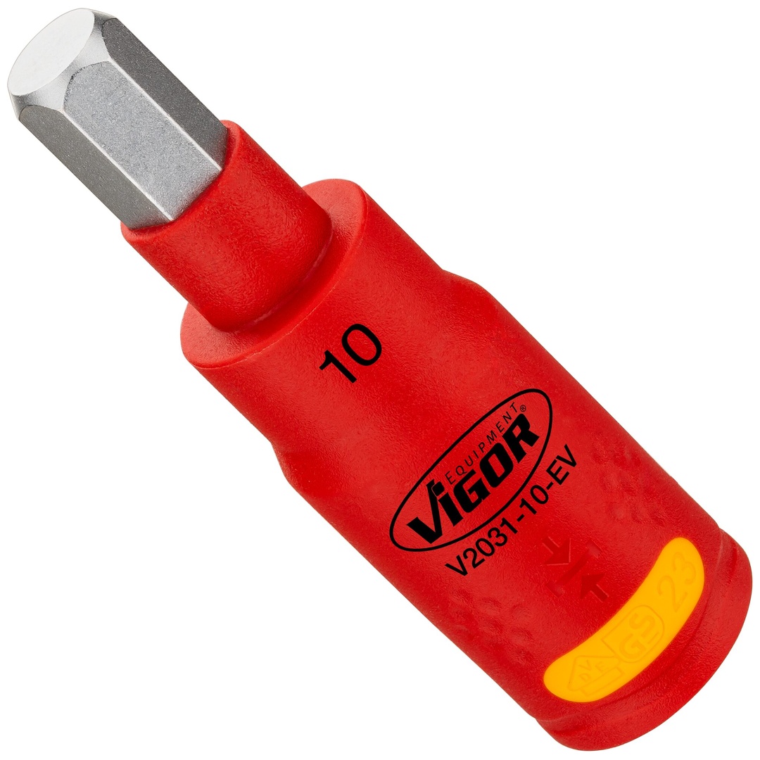 VIGOR EV Schraubendrehereinsatz, EV, 3/8 (10 mm) Vierkant hohl, Innen Sechskant Profil, SW 10 mm