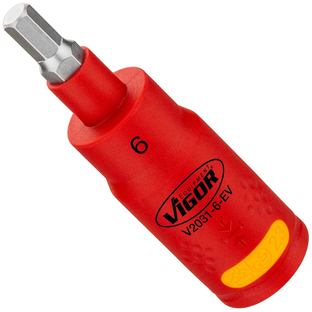 VIGOR EV Schraubendrehereinsatz, EV, 3/8 (10 mm) Vierkant hohl, Innen Sechskant Profil, SW 6 mm