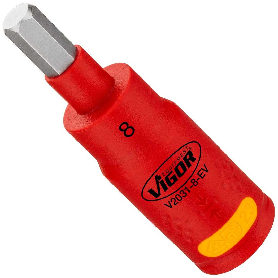 VIGOR EV Schraubendrehereinsatz, EV, 3/8 (10 mm) Vierkant hohl, Innen Sechskant Profil, SW 8 mm