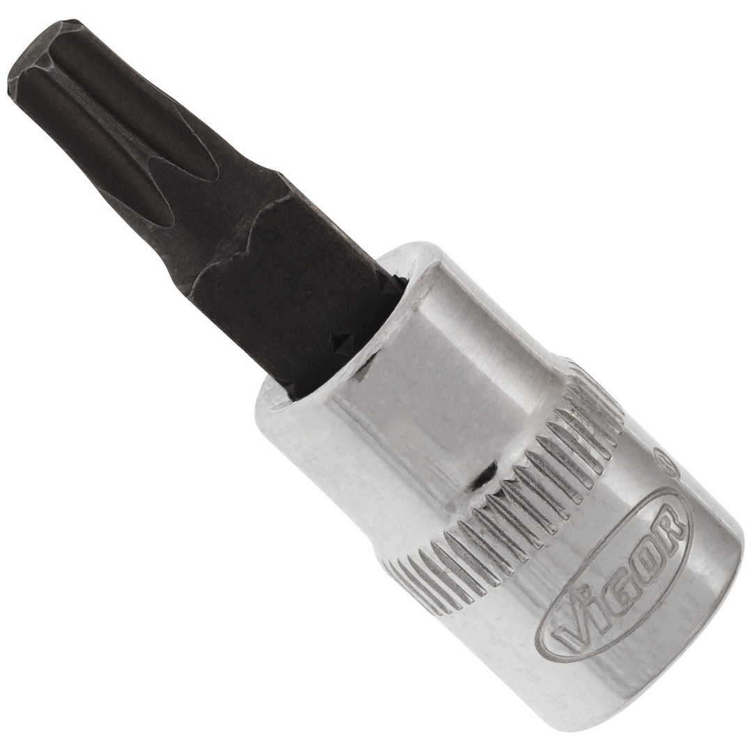 VIGOR Schraubendrehereinsatz, V2130N, 1/4 (6,3 mm) Vierkant hohl, Innen TX Profil, SW T27