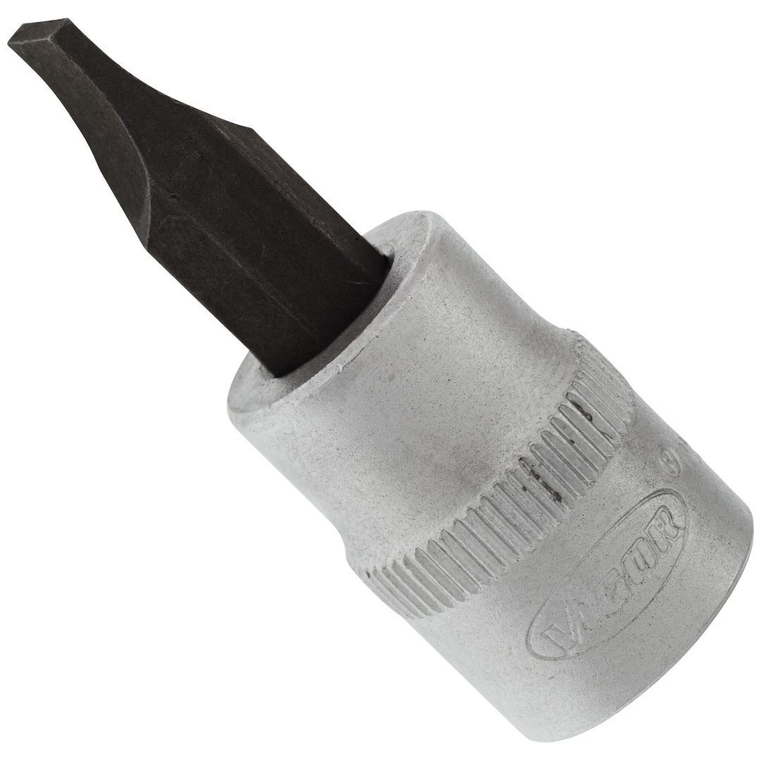 VIGOR Schraubendrehereinsatz, V2286N, 3/8 (10 mm) Vierkant hohl, Schlitz Profil, SW 1,2 x 8 mm