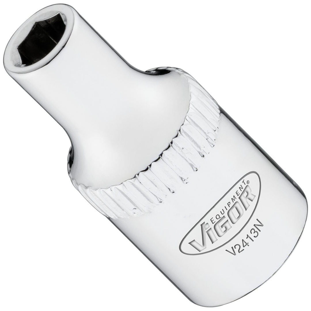 VIGOR Steckschlüsseleinsatz, 1/4 (6,3 mm) Vierkant hohl, Außen Sechskant Profil, SW 4 mm