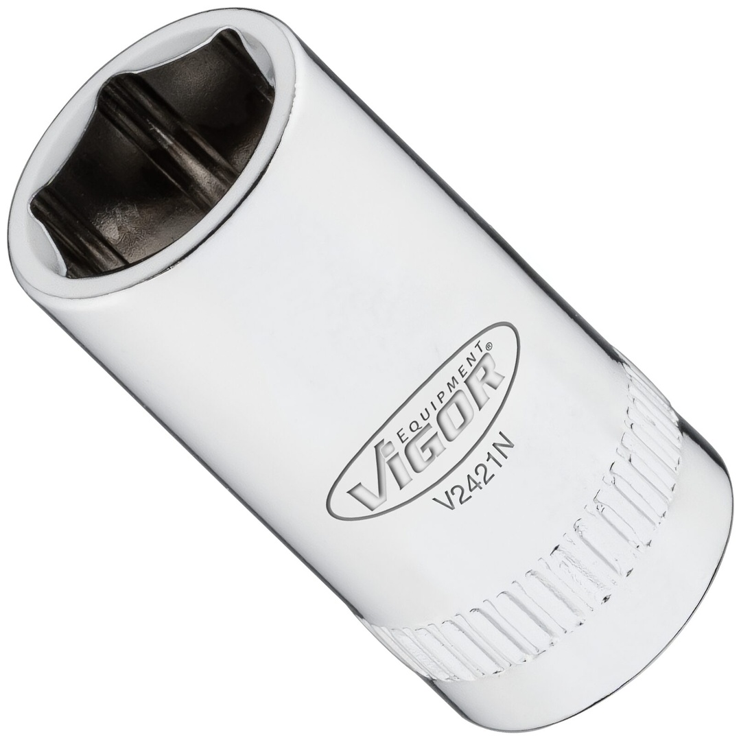 VIGOR Steckschlüsseleinsatz, V2421N, 1/4 (6,3 mm) Vierkant hohl, Außen Sechskant Profil, SW 9 mm