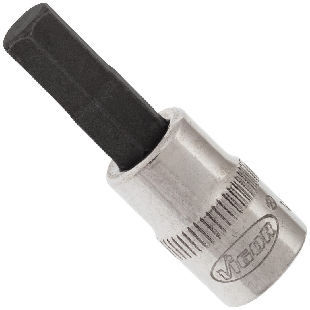 VIGOR Schraubendrehereinsatz, 1/4 (6,3 mm) Vierkant hohl, Innen Sechskant Profil, SW 6 mm