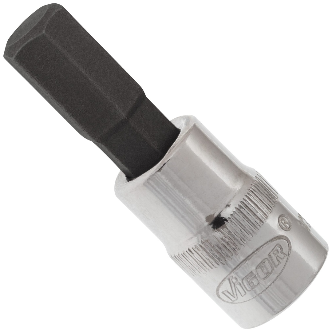 VIGOR Schraubendrehereinsatz, 1/4 (6,3 mm) Vierkant hohl, Innen Sechskant Profil, SW 7 mm