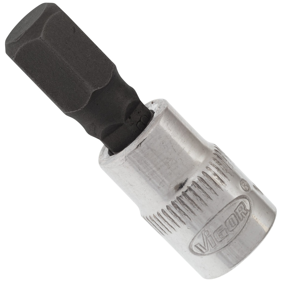 VIGOR Schraubendrehereinsatz, 1/4 (6,3 mm) Vierkant hohl, Innen Sechskant Profil, SW 8 mm