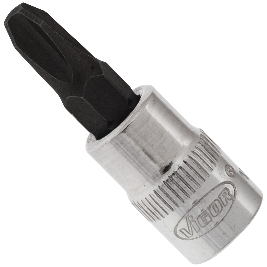 VIGOR Schraubendrehereinsatz, 1/4 (6,3 mm) Vierkant hohl, Kreuzschlitz Profil PH, SW PH3