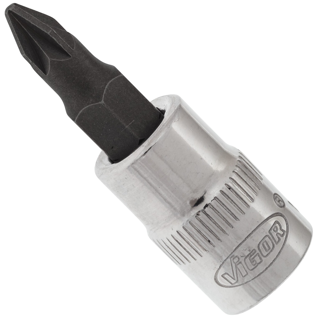 VIGOR Schraubendrehereinsatz, 1/4 (6,3 mm) Vierkant hohl, Pozidriv Profil PZ, SW PZ1