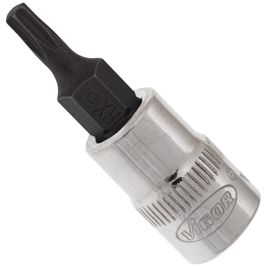 VIGOR Schraubendrehereinsatz, 1/4 (6,3 mm) Vierkant hohl, Innen TX Profil, SW T15