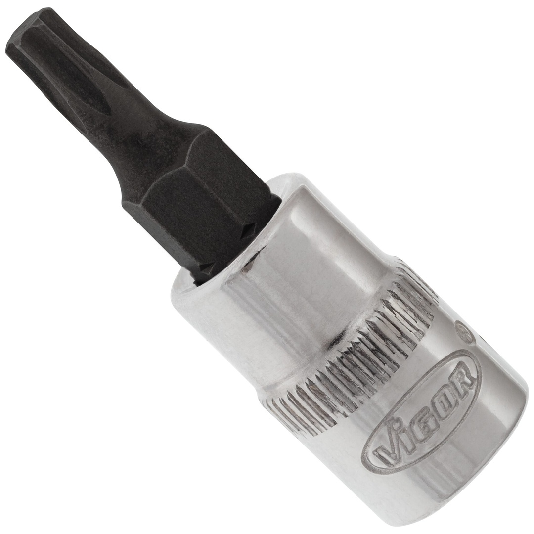 VIGOR Schraubendrehereinsatz, 1/4 (6,3 mm) Vierkant hohl, Innen TX Profil, SW T20