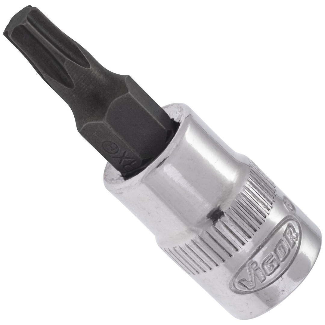 VIGOR Schraubendrehereinsatz, 1/4 (6,3 mm) Vierkant hohl, Innen TX Profil, SW T25