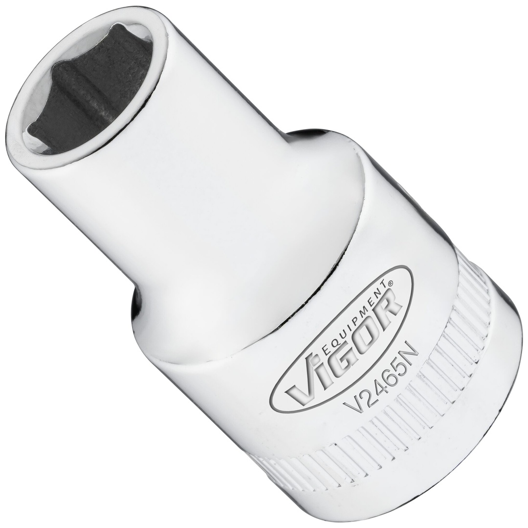 VIGOR Steckschlüsseleinsatz, 1/2 (12,5 mm) Vierkant hohl, Außen Sechskant Profil, SW 10 mm