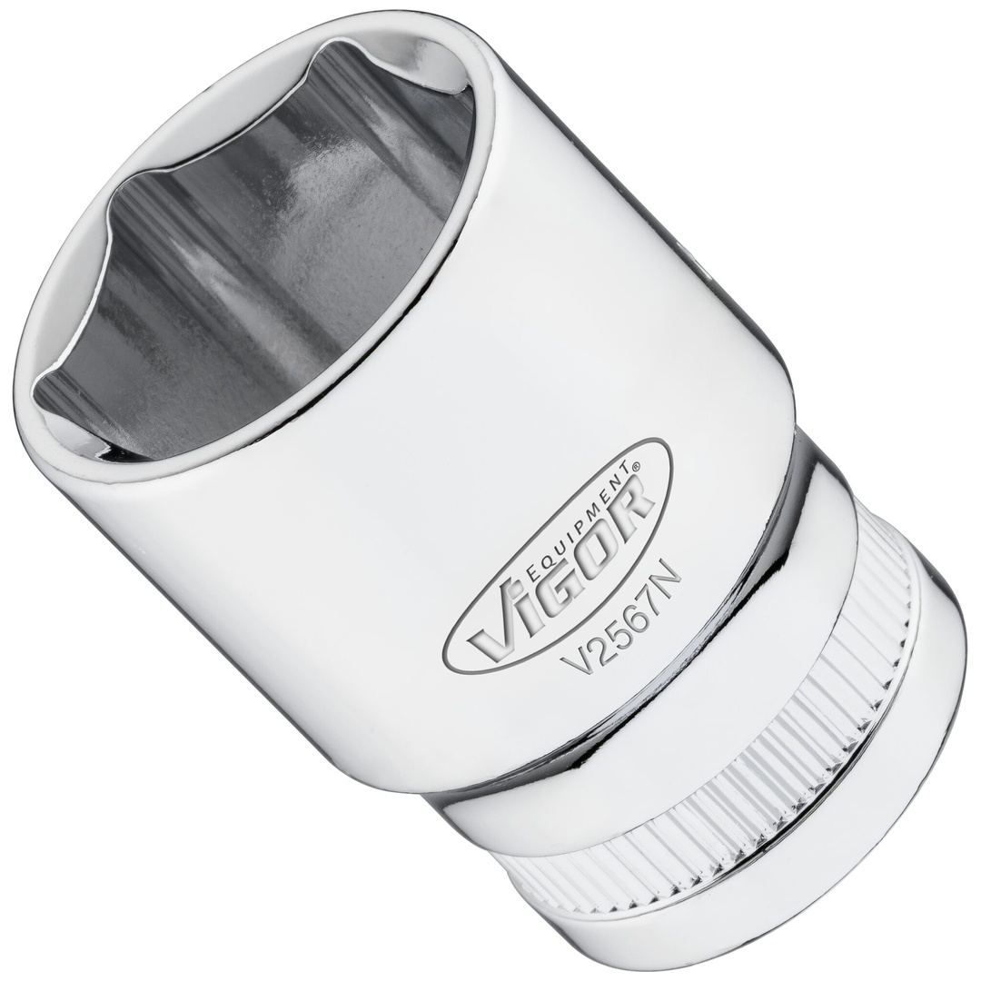 VIGOR Steckschlüsseleinsatz, 1/2 (12,5 mm) Vierkant hohl, Außen Sechskant Profil, SW 21 mm