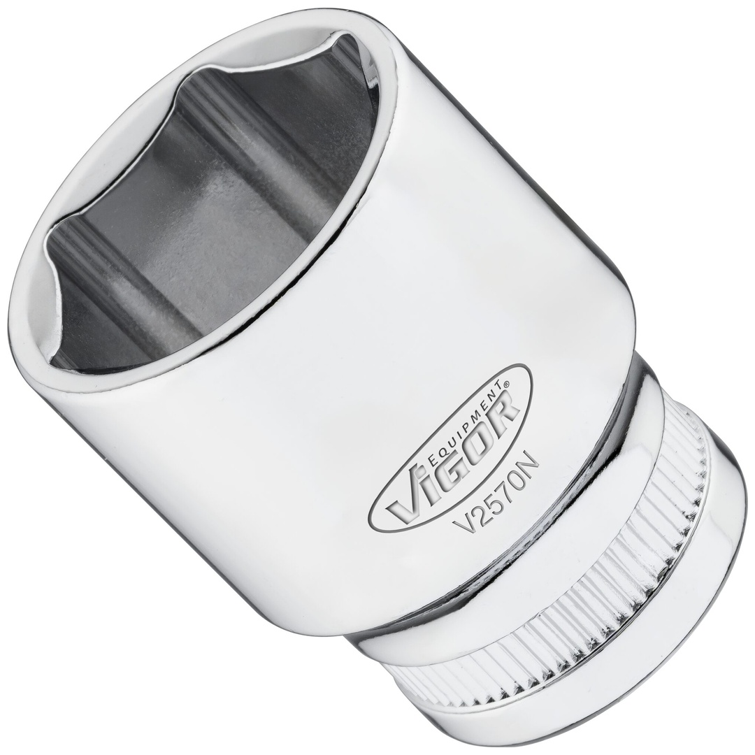 VIGOR Steckschlüsseleinsatz, 1/2 (12,5 mm) Vierkant hohl, Außen Sechskant Profil, SW 24 mm