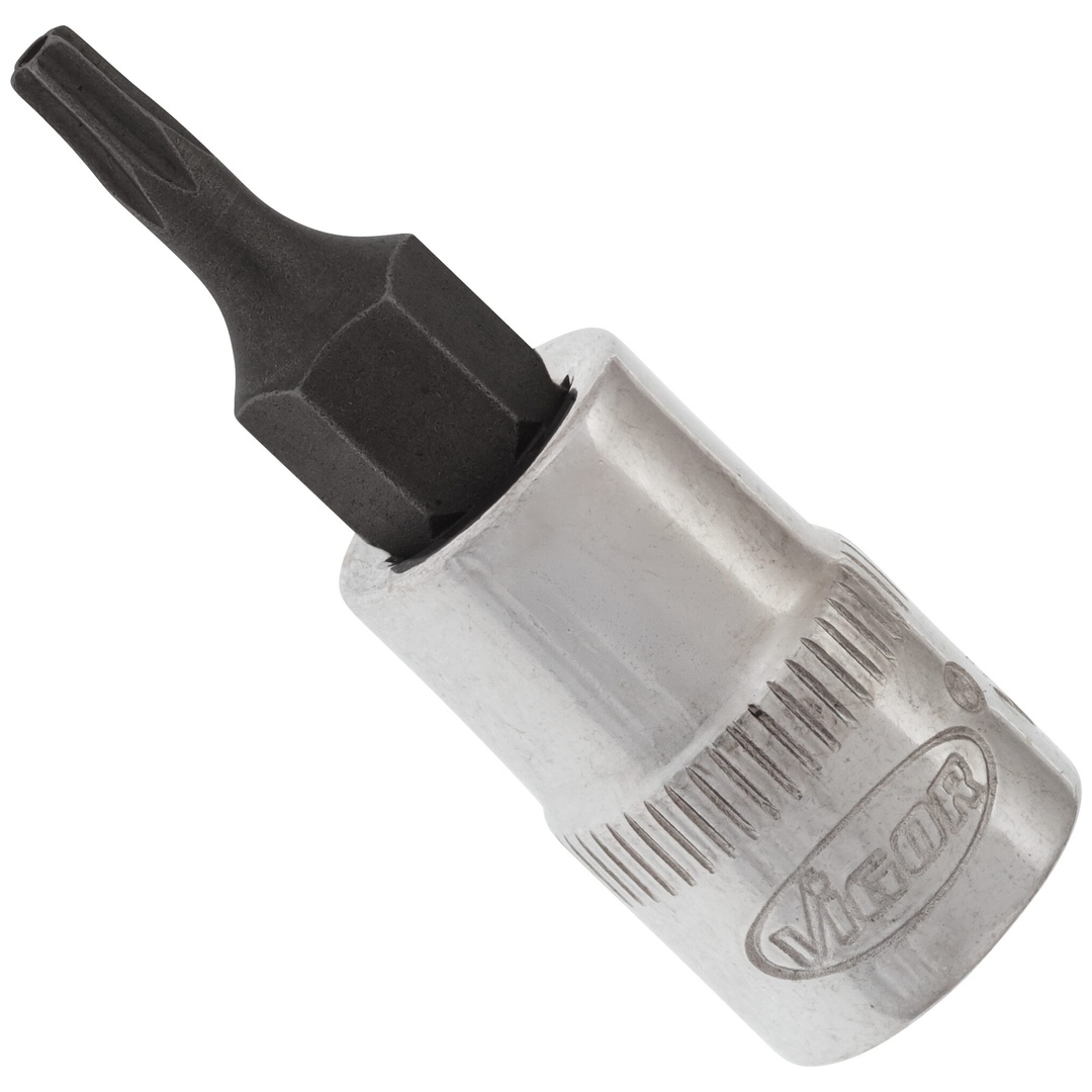 VIGOR Schraubendrehereinsatz, 1/4 (6,3 mm) Vierkant hohl, Tamper Resistant TX Profil, SW T9H