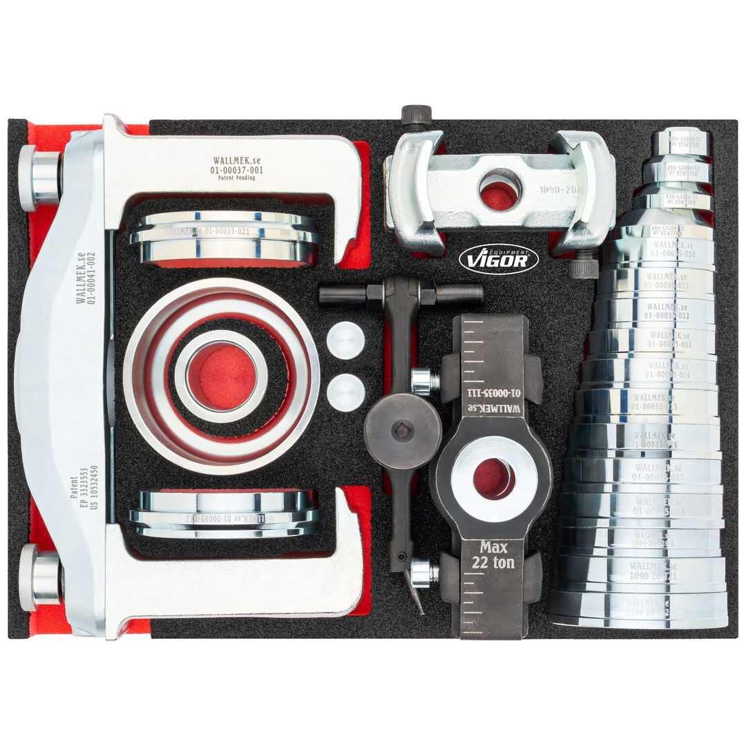 VIGOR Standard-Radlager Demontage / Montage Satz, Erweitert, 36-tlg., Anzahl Werkzeuge: 36