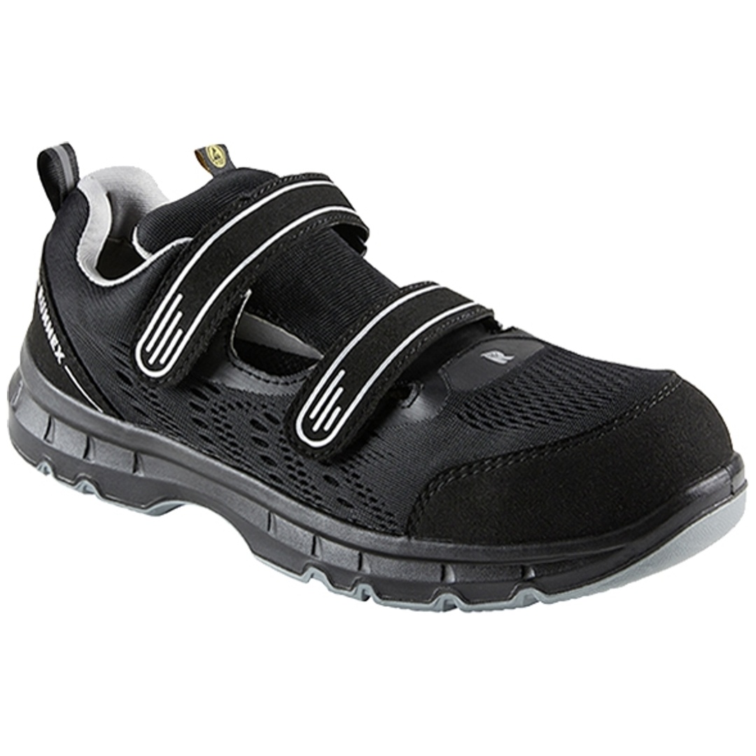 RUNNEX Sicherheitssandale FlexStar 5116 S1PS ESD Gr. 48 schwarz/grau