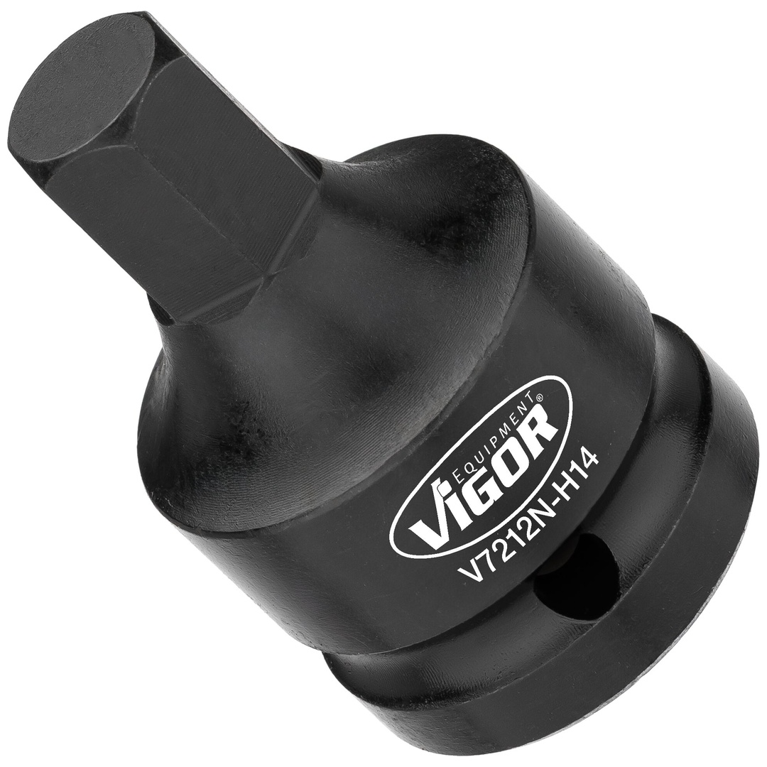 VIGOR Schlagschrauber Schraubendrehereinsatz, 3/4 (20 mm) Vierkant hohl, Außen Sechskant Profil, Außen Doppelsechskant Profil, SW 14 mm
