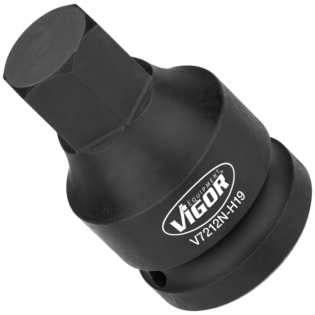VIGOR Schlagschrauber Schraubendrehereinsatz, 3/4 (20 mm) Vierkant hohl, Außen Sechskant Profil, Außen Doppelsechskant Profil, SW 19 mm