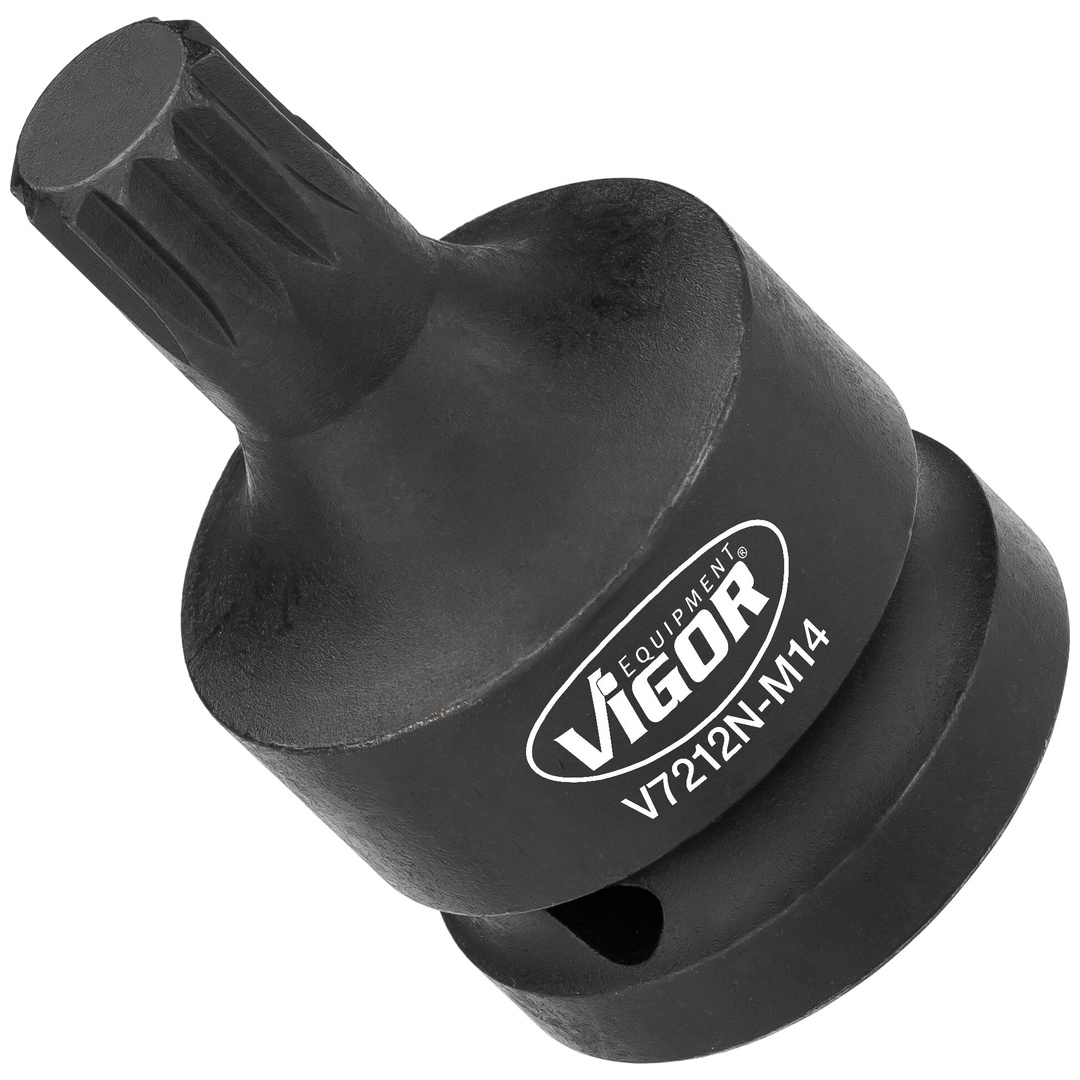VIGOR Schlagschrauber Schraubendrehereinsatz, 3/4 (20 mm) Vierkant hohl, Außen Sechskant Profil, Außen Doppelsechskant Profil, SW M14