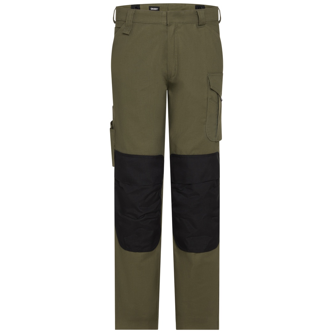 Dassy Arbeitsbundhose mit Kniepolstertaschen Ando 201180 Gr. 56-MINUS kakigrün/schwarz